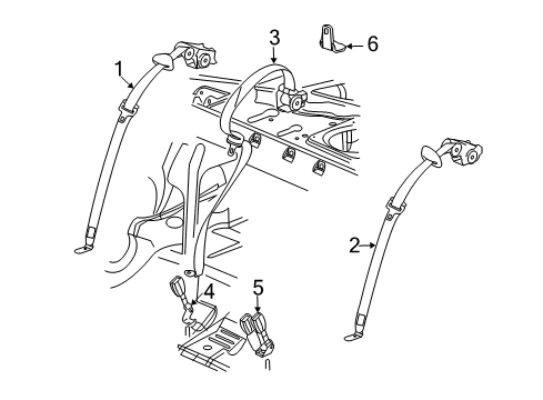 2008 Cadillac CTS Rear Seat Belts Diagram
