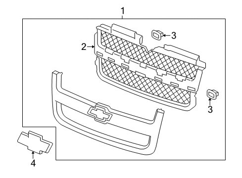 2006 Chevy Trailblazer Grille & Components Diagram 2 - Thumbnail