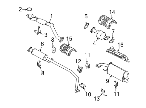 2010 Pontiac G3 Exhaust Components Diagram