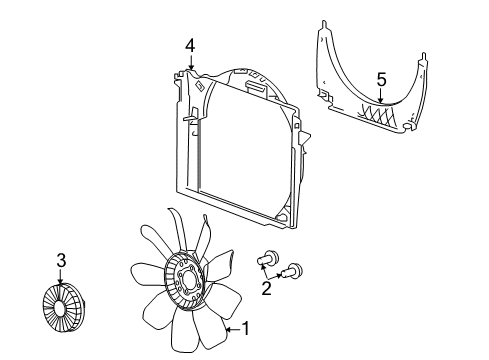 2008 Hummer H3 Cooling System, Radiator, Water Pump, Cooling Fan Diagram 4 - Thumbnail