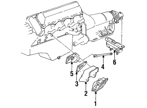 1999 GMC C2500 Suburban Engine & Trans Mounting Diagram