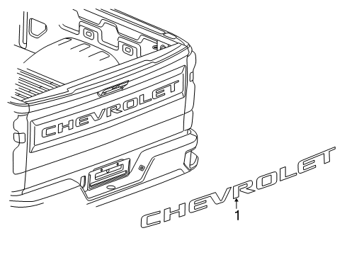 2022 Chevy Silverado 1500 Stripe Tape Diagram 2 - Thumbnail