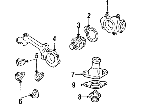 1998 Oldsmobile Aurora Cooling System, Radiator, Water Pump, Cooling Fan Diagram 1 - Thumbnail
