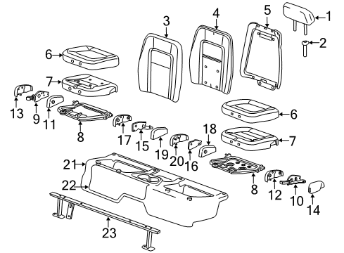 2020 GMC Canyon Rear Seat Components Diagram 3 - Thumbnail