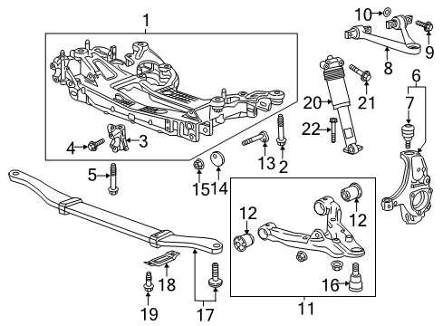 2015 Chevy Corvette Leaf Spring, Front Diagram for 22782492