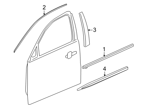 2012 Buick LaCrosse Exterior Trim - Front Door Diagram