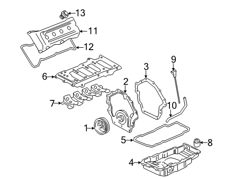2004 Pontiac Bonneville Engine Parts & Mounts, Timing, Lubrication System Diagram 2 - Thumbnail