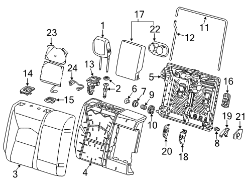 2019 Cadillac XT4 Rear Seat Components Diagram 2 - Thumbnail