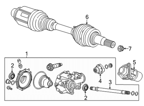 2022 Cadillac CT5 Carrier & Front Axles Diagram