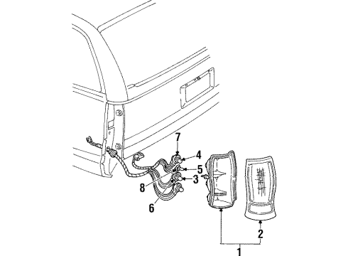 1994 Buick Commercial Chassis Tail Lamps Diagram