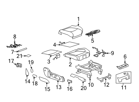 2014 Chevy Traverse Front Seat Components Diagram 6 - Thumbnail