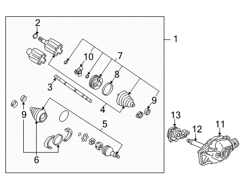 2007 Buick Rainier Carrier & Front Axles Diagram