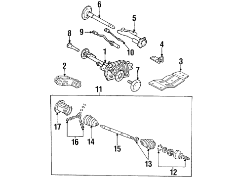 1994 GMC C3500 Carrier & Front Axles Diagram