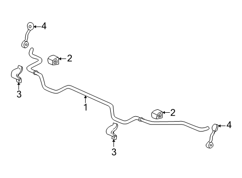 2002 Oldsmobile Alero Rear Suspension Components, Stabilizer Bar Diagram 1 - Thumbnail