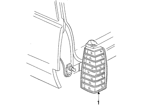 1994 Chevy Cavalier Tail Lamp Assembly, Driver Side Diagram for 5977209