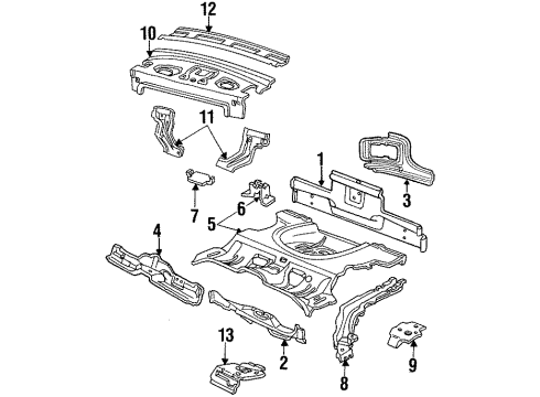 1998 Oldsmobile Achieva Floor Pan, Rear Diagram for 22611149