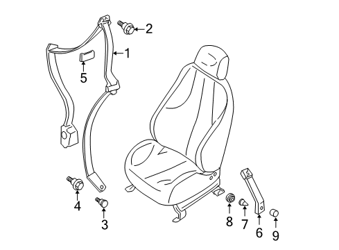 2005 Chevy Cavalier Front Seat Belts Diagram 1 - Thumbnail