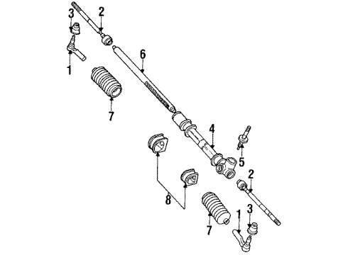 1986 Chevy Chevette Steering Column & Wheel, Steering Gear & Linkage Diagram 1 - Thumbnail