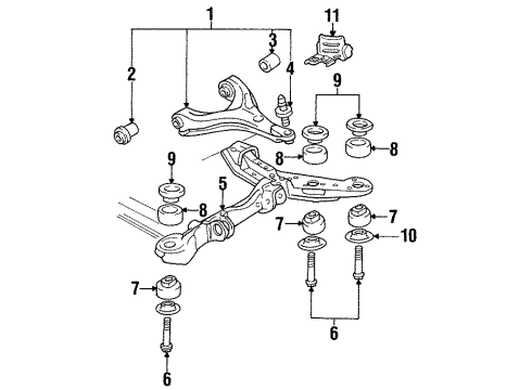 1998 Buick LeSabre Front Suspension, Control Arm, Stabilizer Bar Diagram 1 - Thumbnail
