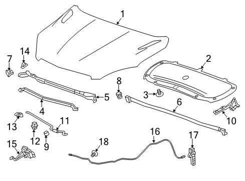 2016 Chevy Trax Hood & Components Diagram