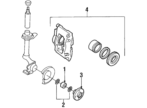 1990 Pontiac LeMans Caliper Overhaul Kit, Front Diagram for 3487152