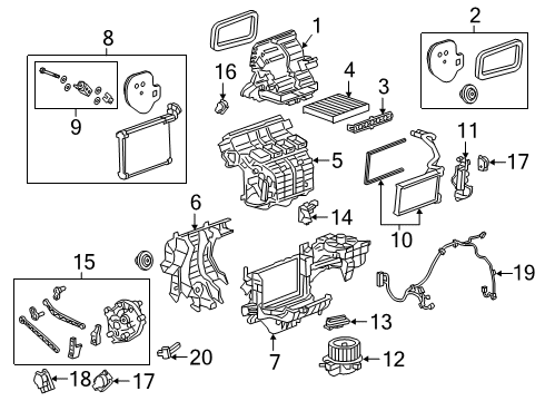 2023 Chevy Silverado 1500 A/C Evaporator & Heater Components Diagram