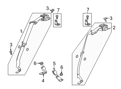 2014 Cadillac CTS Rear Seat Belts Diagram 2 - Thumbnail
