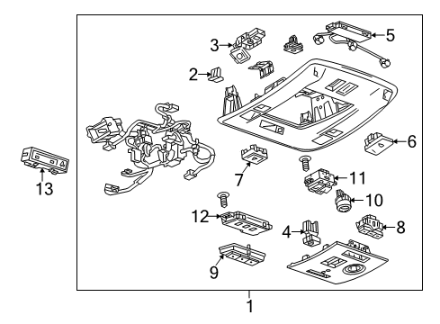 2020 Cadillac Escalade ESV Sunroof Diagram