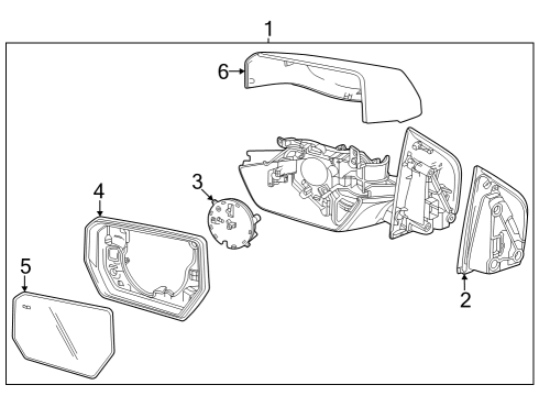 2023 Chevy Colorado Mirror Cover, Black, Rear Passenger Side Diagram for 87845735