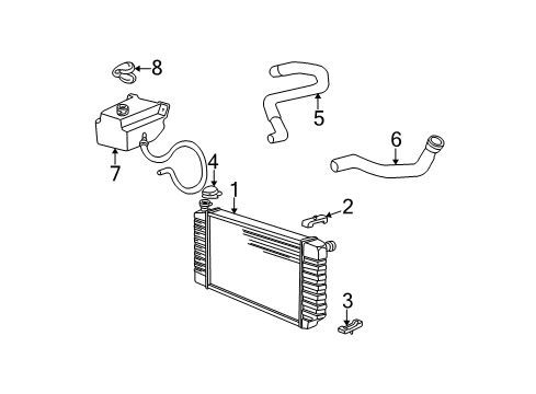 1996 GMC K1500 Radiator Diagram for 52470421