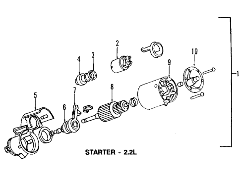1998 Chevy Cavalier Starter Diagram for 10465493