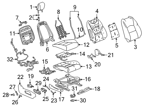 2020 Cadillac XT4 Seat Back Pad, Front Passenger Side Diagram for 84551399