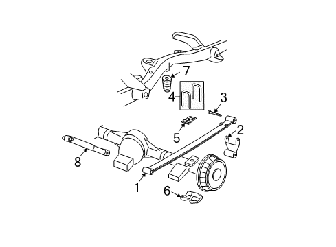 1996 Chevy P30 Rear Suspension Components, Drive Axles Diagram