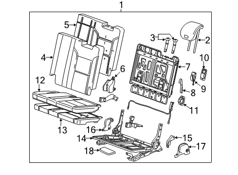 2016 GMC Yukon Hinge Cover Diagram for 22974110