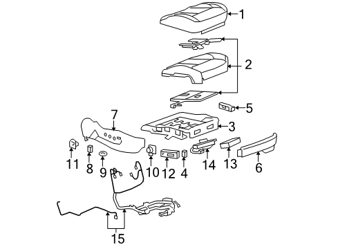 2007 Cadillac DTS Passenger Discriminating Sensor, Front Passenger Side Diagram for 25886106