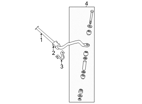 2009 Chevy Express 3500 Stabilizer Bar & Components - Front Diagram 1 - Thumbnail