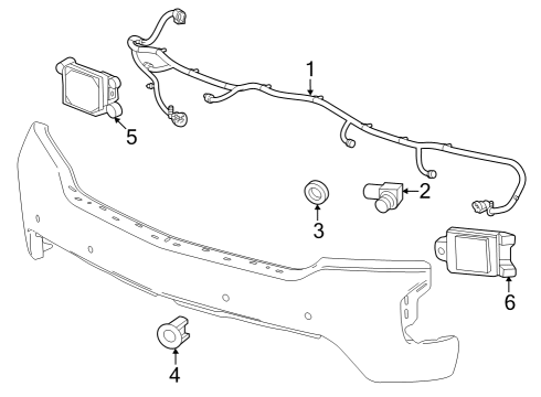 2023 Chevy Silverado 1500 Electrical Components - Front Bumper Diagram