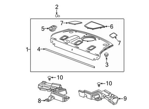 2022 Cadillac CT4 Interior Trim - Rear Body Diagram 1 - Thumbnail