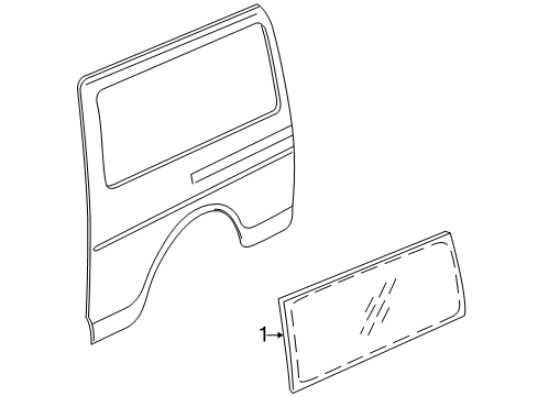 2022 Chevy Express 2500 Glass - Side Panel Diagram 2 - Thumbnail