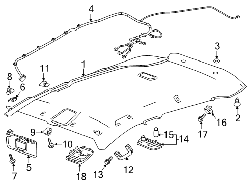 2018 Chevy Bolt EV Headliner Diagram for 42672984