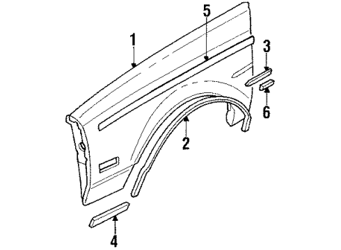 1986 Buick Regal Fender & Components Diagram