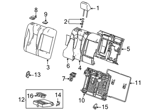 2021 Buick Envision Rear Seat Components Diagram