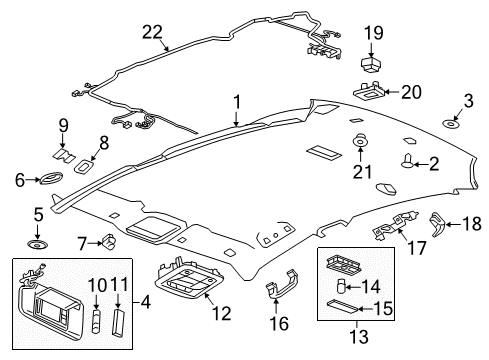 2020 Chevy Malibu Turn Signal Bulb, Front Diagram for 13503359