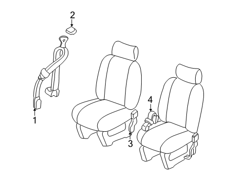 2005 Pontiac Montana Rear Seat Belts Diagram 2 - Thumbnail