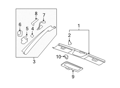 2007 Saturn Sky Interior Trim - Roof Diagram