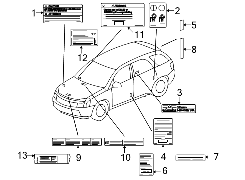 2007 Pontiac Torrent Information Labels Diagram