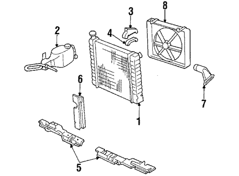 1984 Cadillac Cimarron Radiator & Components, Cooling Fan Diagram