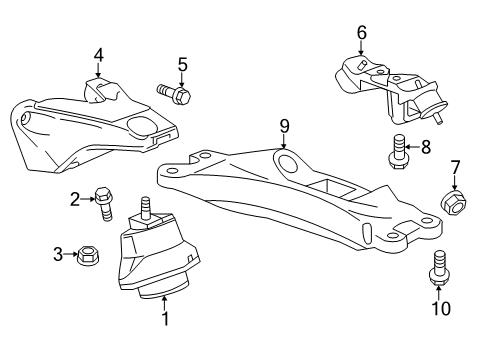 2017 Cadillac CTS Engine & Trans Mounting Diagram 3 - Thumbnail
