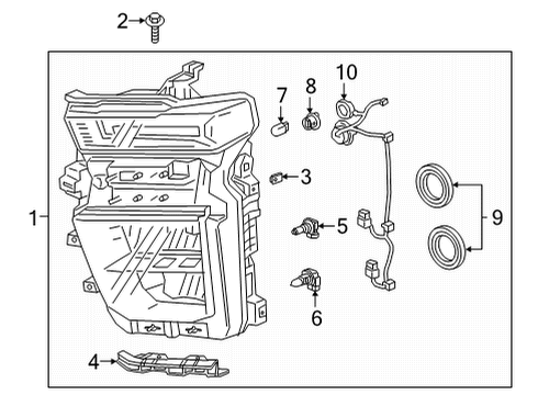 2023 Chevy Silverado 2500 HD Headlamp Components Diagram 2 - Thumbnail