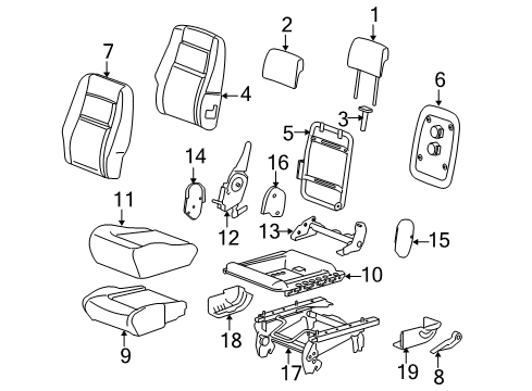 2006 Pontiac Montana Cushion Frame Diagram for 88896629